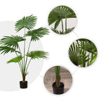 SOGA 4X 120cm Artificial Natural Green Fan Palm Tree Fake Tropical Indoor Plant Home Office Decor