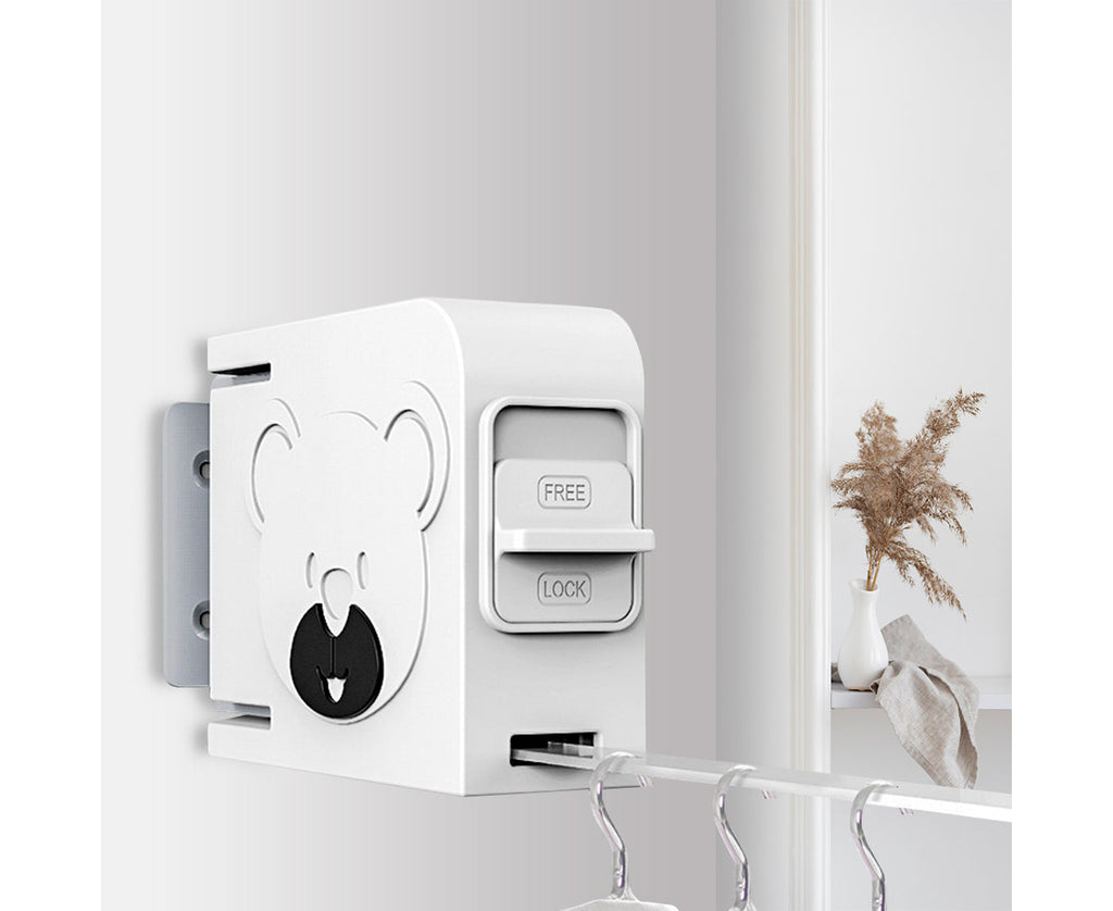 SOGA 2X 160mm Suction-Mounted Retractable Clothes Drying Rack - White