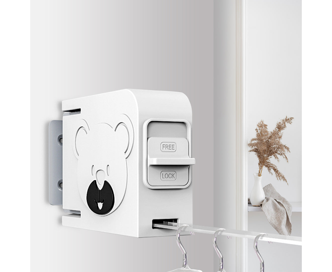 SOGA 2X 160mm Suction-Mounted Retractable Clothes Drying Rack - White