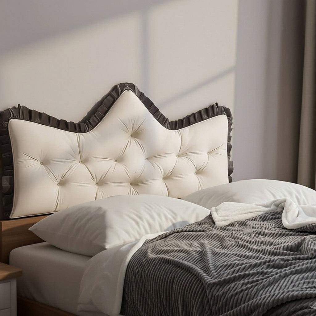 SOGA Home & Living Bundle – Crown Tufted Cream Pillow & Grey Cozy Flannel Throw Blanket