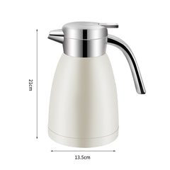 SOGA 1.2L Stainless Steel Kettle Insulated Vacuum Flask Water Coffee Jug Thermal White