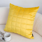 SOGA 2X 50cm Yellow Quilted Grid Pattern Decorative Throw Pillow $ 119