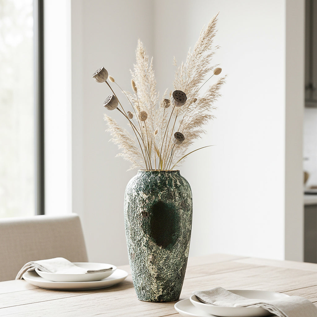 SOGA 35x17cm Green Large Ceramic Flower Vase Elegant Living Room Home Decor