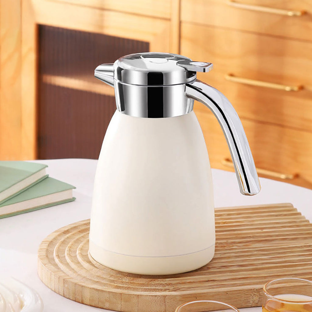 SOGA 1.8L Stainless Steel Water Bottle Insulated Vacuum Flask Coffee Jug Thermal White