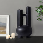 SOGA 2X Ornament Modern Geometric Vase Minimalist Double Tube Abstract Sculpture for Home Décor
