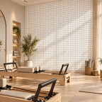SOGA Peel & Stick Floor and Wall Tiles 60 x 60cm 10 Pack White Grid Tile Look