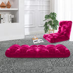 SOGA Floor 2x Recliner Folding Lounge Sofa Futon Couch Folding Chair Cushion Red Burgundy