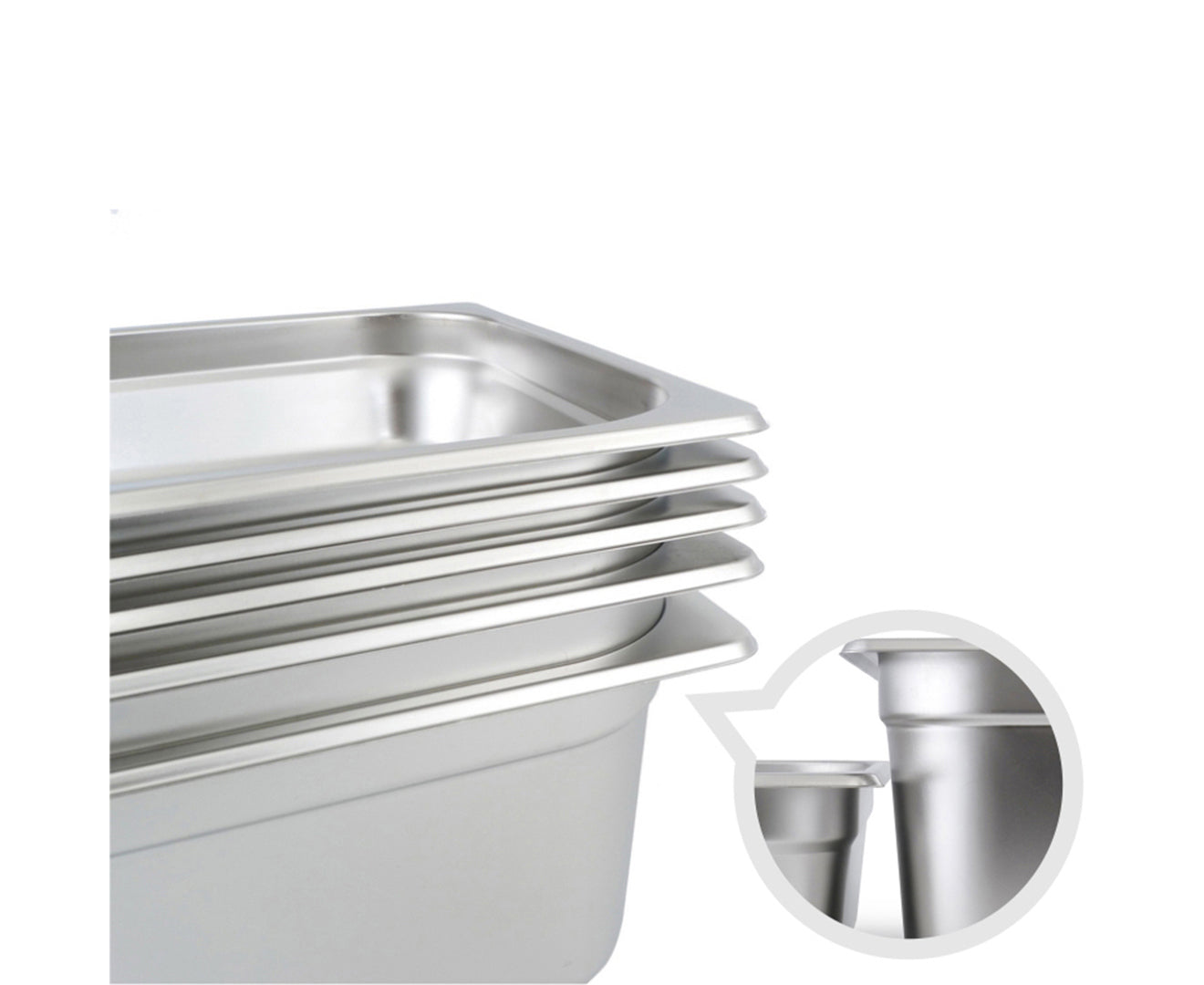 SOGA 2X Gastronorm GN Pan Full Size 1/1 GN Pan 15cm Deep Stainless Steel Tray With Lid