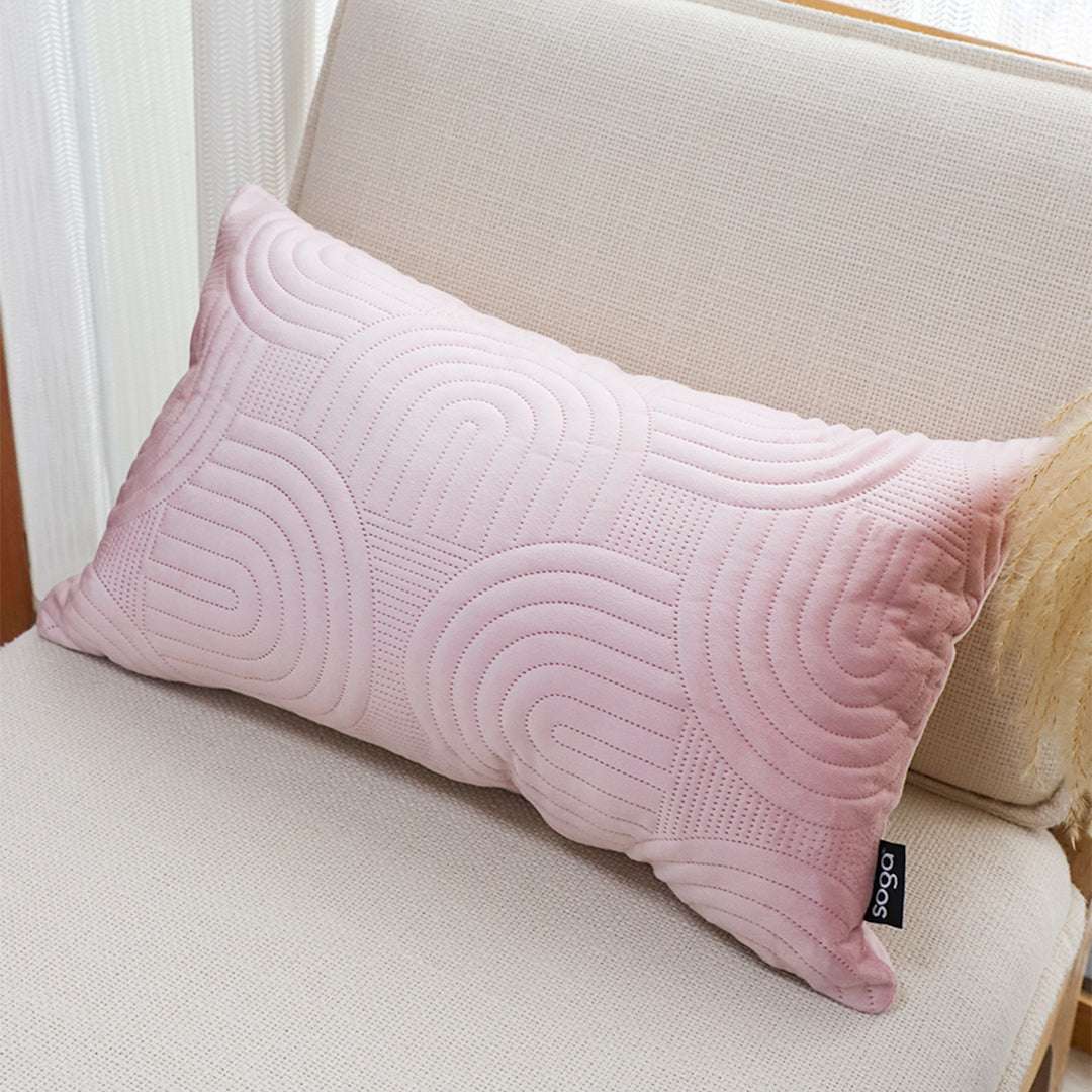 SOGA 30cm Pink Textured Geometric Pattern Decorative Throw Pillow $ 61