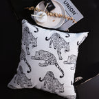 SOGA 45cm Throw Pillow White & Black Leopard Light Luxury Decorative Cushion for Living Room