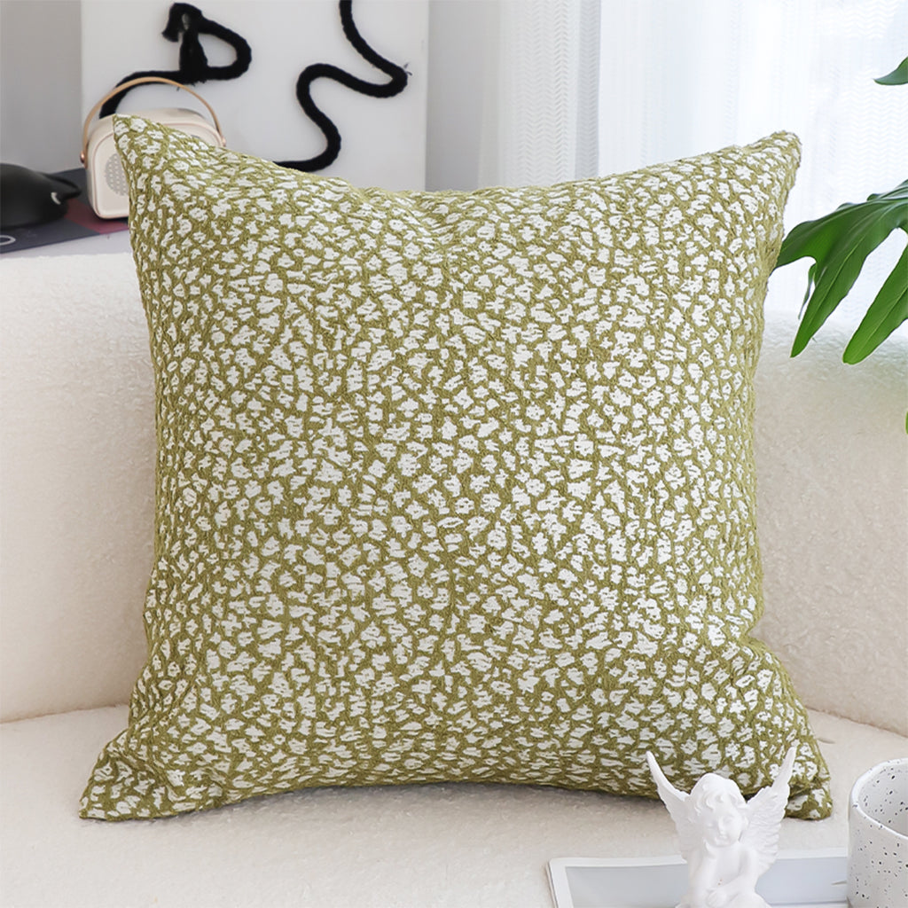 SOGA 50cm Modern Olive Green Speckled Pattern Textured Throw Pillow