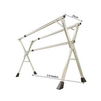 SOGA 2.0m Portable Standing Clothes Drying Rack Foldable Space-Saving Laundry Holder 3 Poles