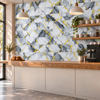 SOGA Peel & Stick Floor and Wall Tiles 30 x 60cm 10 Pack Blue Agate Faux Marble