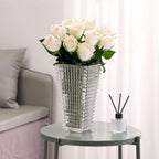 SOGA 28cm Handcrafted Clear Glass Vase Classic Design for Home Decor $ 71