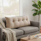 SOGA 120cm Beige Triangular Wedge Bed Pillow Headboard Backrest Bedside Tatami Cushion Home Decor