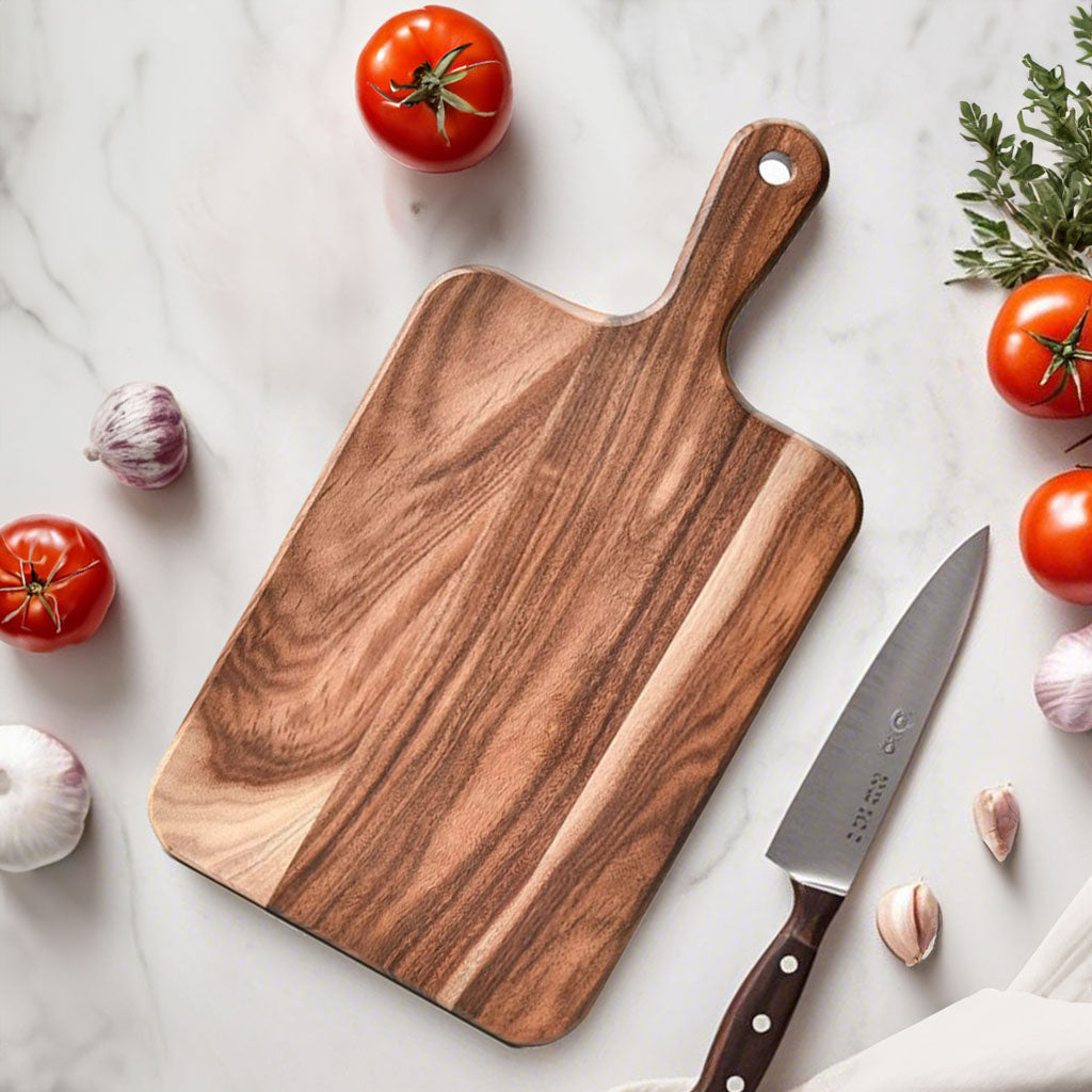 SOGA 32cm Rectangular Premium Wooden Acacia Cutting Board Paddle Kitchen