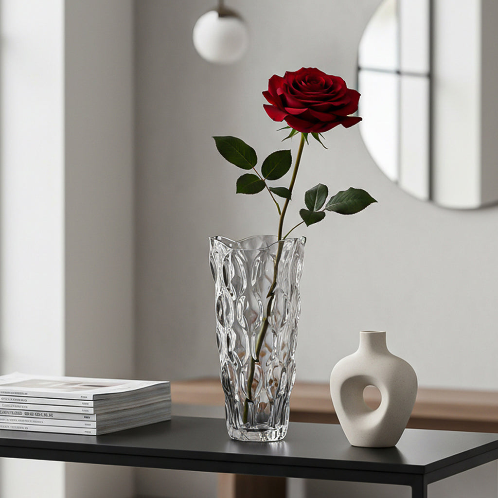 SOGA 30cm Glass Grey Vase Crystal VASE Thick Modern - Home Decor