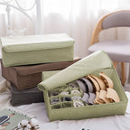 SOGA Green Flip Top Underwear Storage Box Foldable Wardrobe Partition Drawer Home Organiser