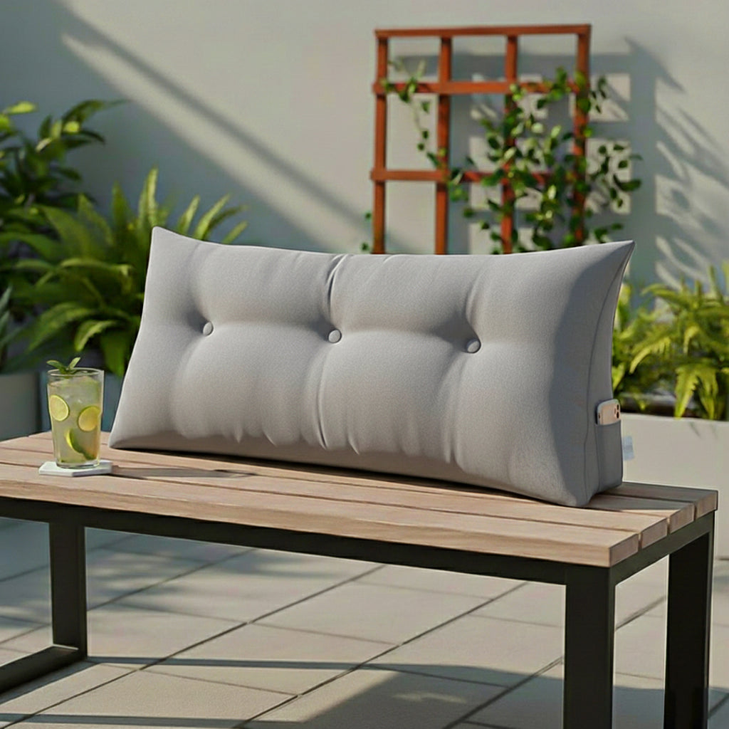 SOGA 100cm Silver Triangular Wedge Bed Pillow Headboard Backrest Bedside Tatami Cushion Home Decor