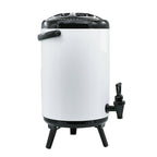 SOGA 2X 18L Stainless Steel Insulated Milk Tea Barrel Hot and Cold Beverage Dispenser Container with Faucet White