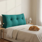 SOGA 2X 100cm Blue Green Triangular Wedge Bed Pillow Headboard Backrest Bedside Tatami Cushion Home Decor