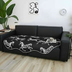 SOGA Two-Seater Black Horse Print 90x180cm Throw Blanket Sofa Cover $ 111