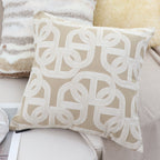 SOGA 50cm Throw Pillow Beige Interlocking Geometric Pattern Modern Accent for Home Décor