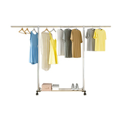 SOGA 2X 240cm Stainless Steel Floor-Standing Clothes Rack - Durable and Space-Saving Laundry Organizer