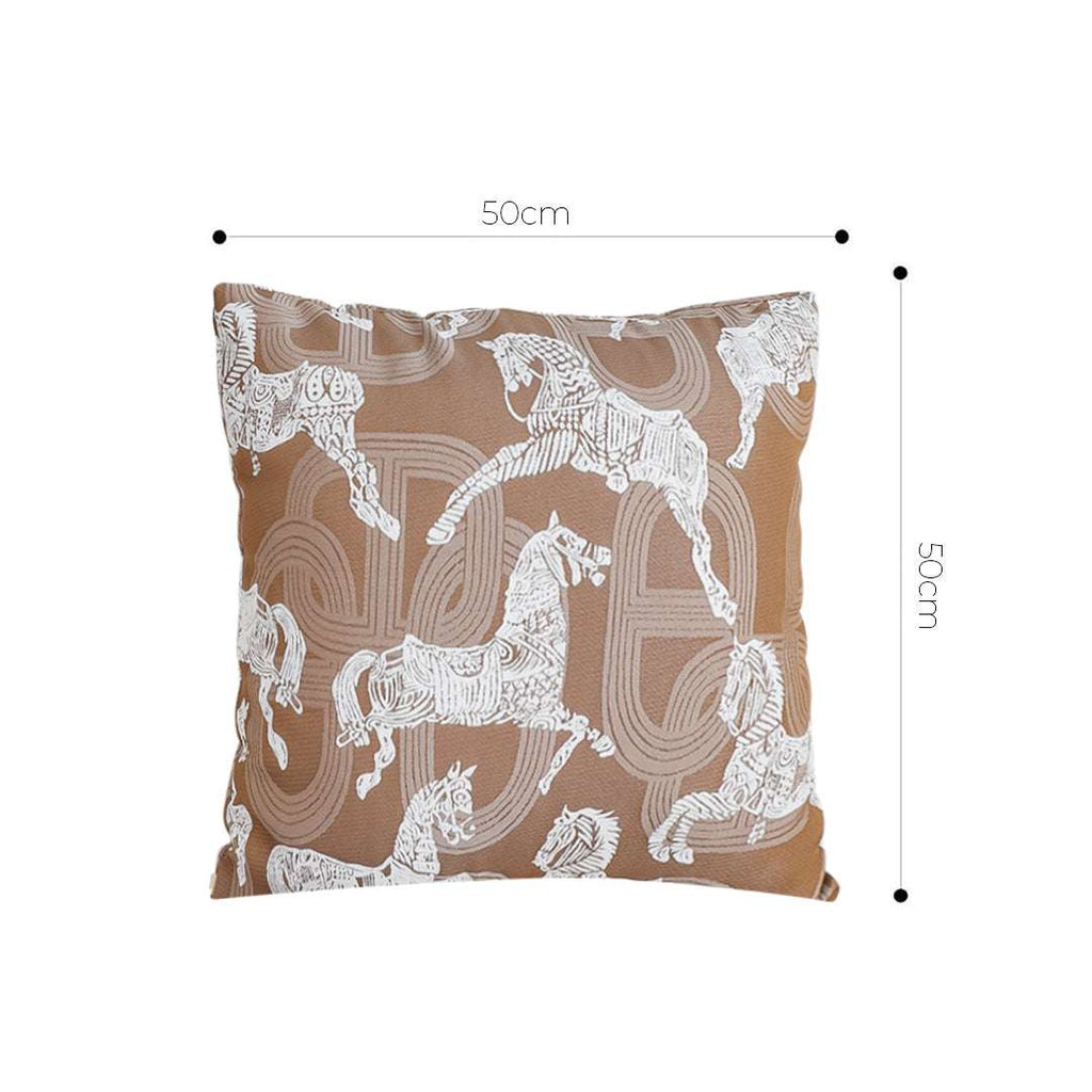 SOGA 2X 50cm Bohemian Camel Brown White Horse Pattern Throw Pillow $ 142