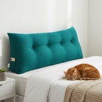 SOGA 120cm Blue Green Triangular Wedge Bed Pillow Headboard Backrest Bedside Tatami Cushion Home Decor