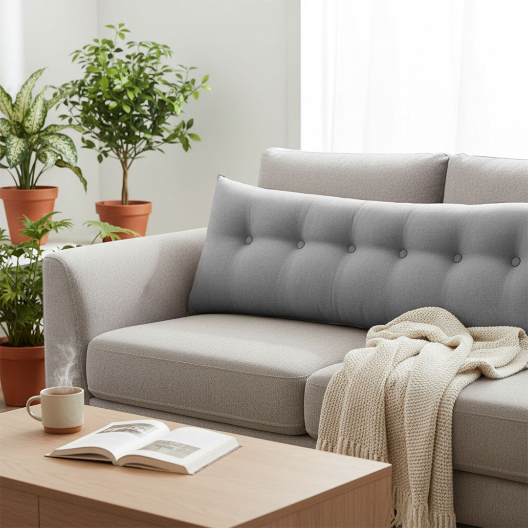 SOGA 4X 180cm Silver Triangular Wedge Bed Pillow Headboard Backrest Bedside Tatami Cushion Home Decor