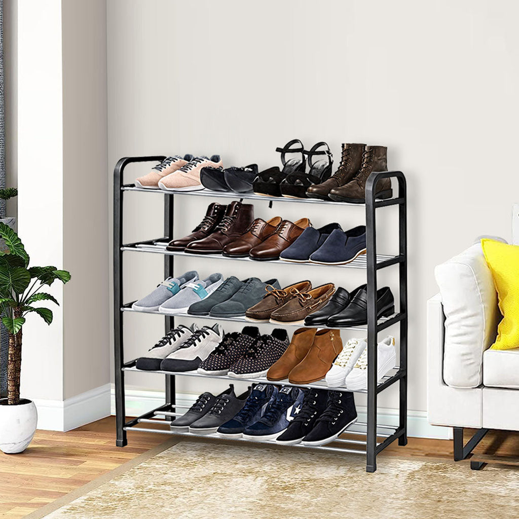 SOGA 71x21cm 5 Layer Shoes and Slippers Organizer Rack Space Saving Shoe Storage Solution for Home Office