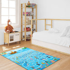 SOGA 2X 120cm Kids Rug Street Map Play Mat Educational Baby Theme Park Area Rugs