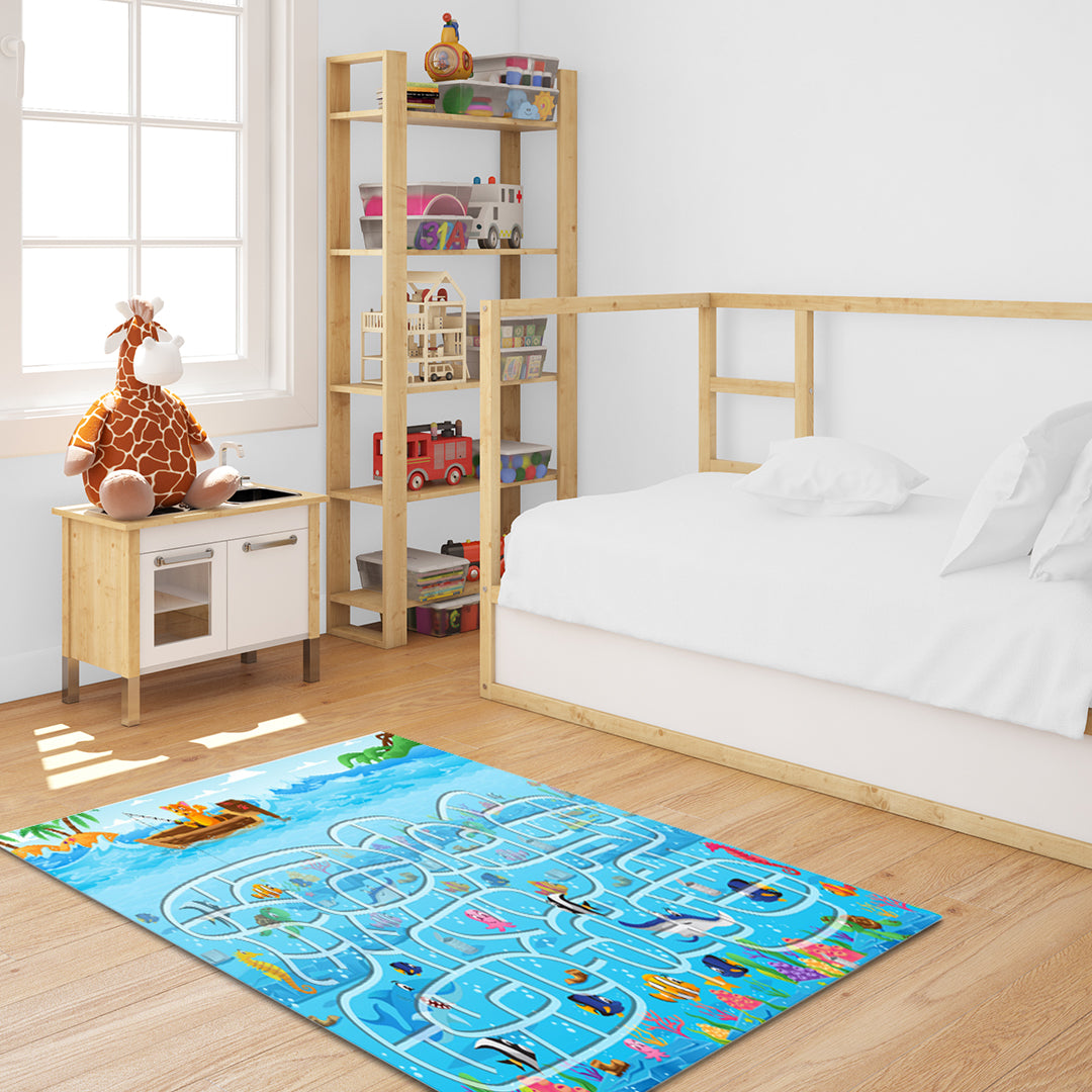 SOGA 2X 120cm Kids Rug Street Map Play Mat Educational Baby Theme Park Area Rugs