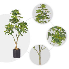 SOGA 4X 120cm Artificial Natural Green Schefflera Dwarf Umbrella Tree Fake Tropical Indoor Plant Home Office Decor