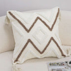 SOGA Boho Tufted Cushion 45cm Tassel White Brown Geometric Decorative Throw Pillow $ 72