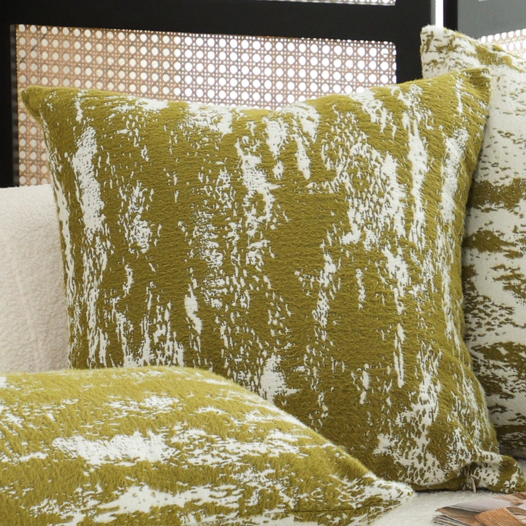 SOGA 2X 50cm Throw Pillow White and Olive Green Plush Polyester Fiber and Cotton for Home Decor