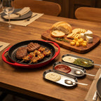 SOGA Kitchenware Bundle – Acacia Cutting Board, Cast Iron Skillet & Silver Nordic Plate Set $ 179