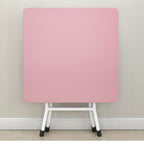 SOGA 2X White Portable Square Table Standing Legs Foldable Furniture Home Decor