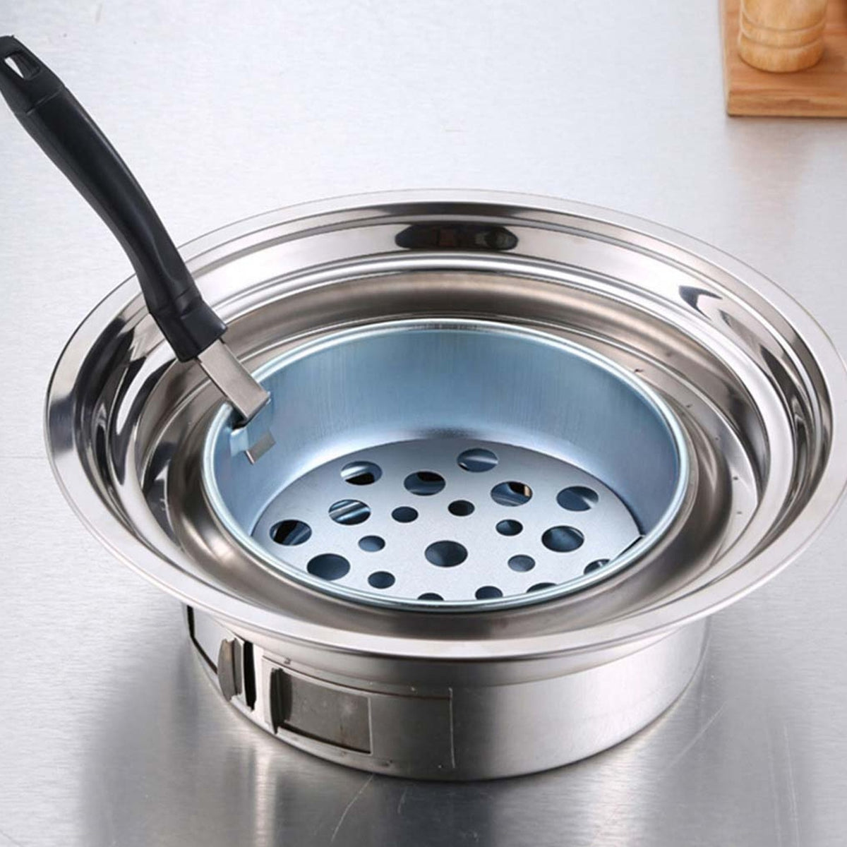 SOGA 2x BBQ Grill Stainless Steel Portable Smokeless Charcoal Grill Home Outdoor Camping