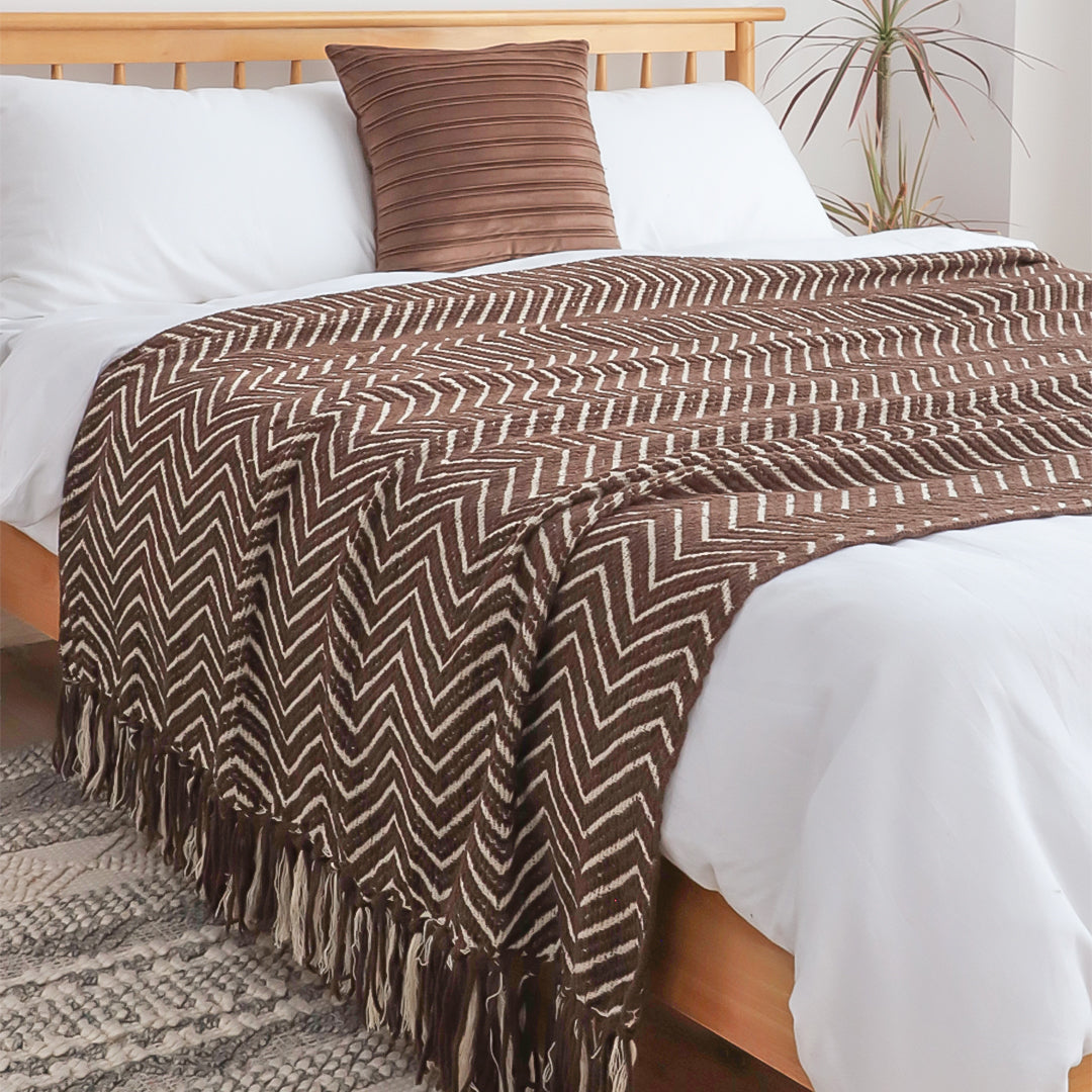 SOGA Chocolate Brown Throw Blanket 130x170cm Soft Polyester