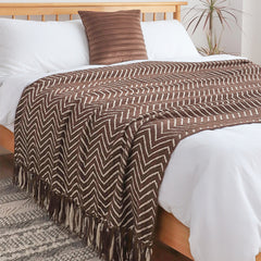 SOGA Chocolate Brown Throw Blanket 130x170cm Soft Polyester