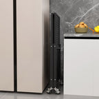 SOGA 2X 3 Tier Steel Black Foldable Kitchen Cart Multi-Functional Shelves Storage Organizer with Wheels