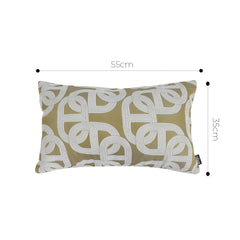 SOGA 35cm Artistic Olive Green White Geometric Pattern Throw Pillow