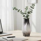 SOGA 24cm Glass Vase Grey with Beautiful glass Bubble Texture Art Vases