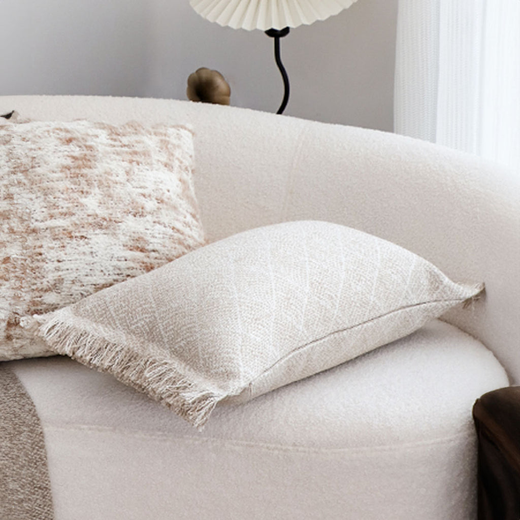 SOGA 2X 35cm Rectangular Natural Woven Diamond Pattern Fringe Trim Throw Pillow