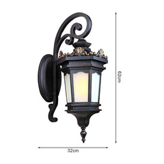 Vintage Lantern 6X 62cm Wall Light Elegant Aluminum & Glass Design Classic Outdoor Lighting Rustic Vintage Style