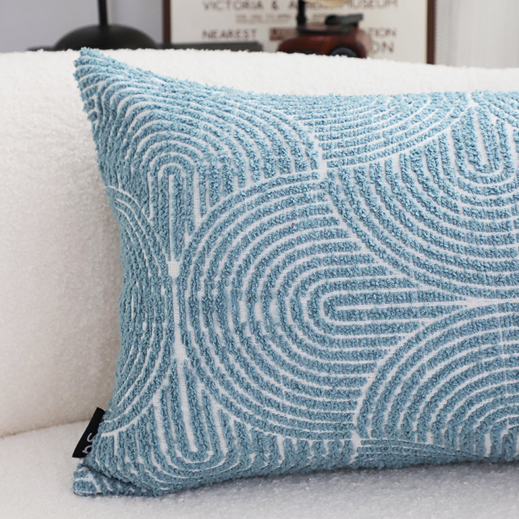 SOGA 2X 35cm Blue Throw Pillow Geometric Indoor and Outdoor Corded for Home Decor