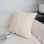 SOGA Boucle Textured Cushion 50cm Cream White Soft Cozy Decorative Throw Pillow $ 61