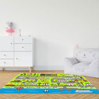 SOGA 2X 120cm Kids Rug Street Map Play Mat Educational Baby Theme Park Area Rugs